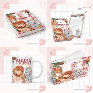 Arquivo Digital KIT Caderneta de vacina Safari Menina 4