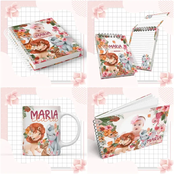 Arquivo Digital KIT Caderneta de vacina Safari Menina 4