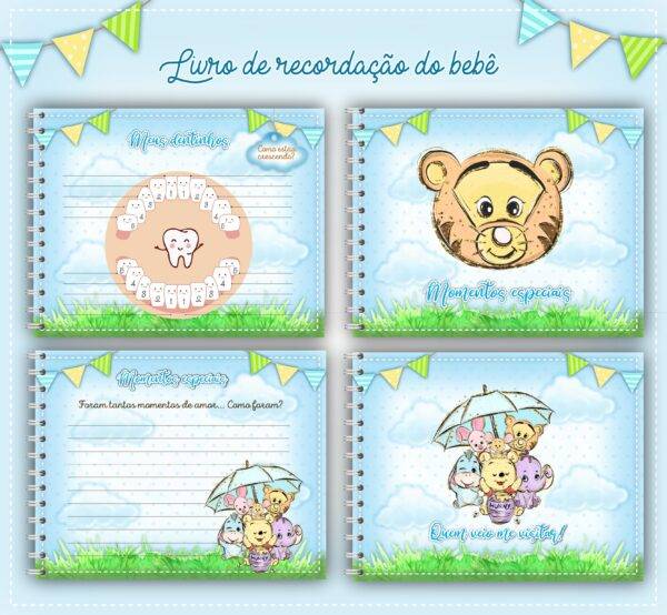 Arquivo Digital KIT Caderneta de vacina URSINHO POOH 1 - Imagem 3
