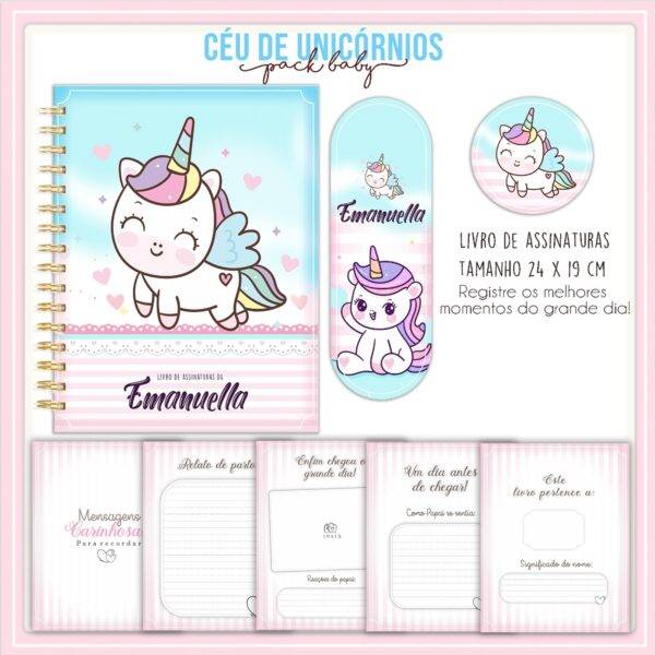 Arquivo Digital KIT Caderneta de vacina UNICORNIO 1 - Imagem 3
