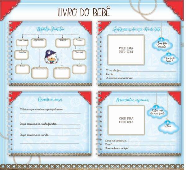 Arquivo Digital KIT Caderneta de vacina URSINHO PIRATA 1 - Imagem 4
