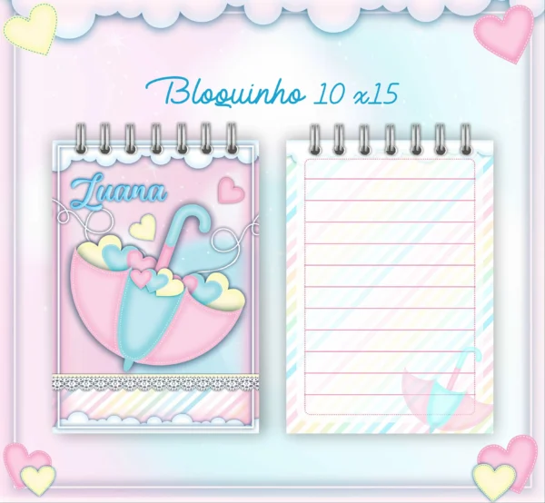 Arquivo Digital KIT Caderneta de vacina CHUVA DE AMOR MENINA 01 - Imagem 4