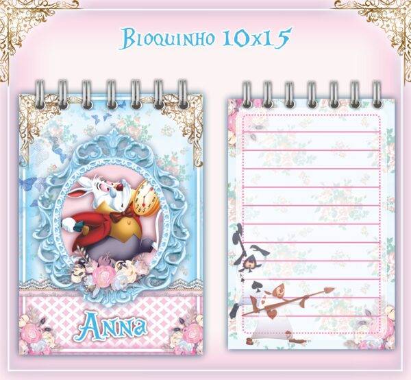 Arquivo Digital KIT Caderneta ALICE NO PAÍS DAS MARAVILHAS 1 - Imagem 3
