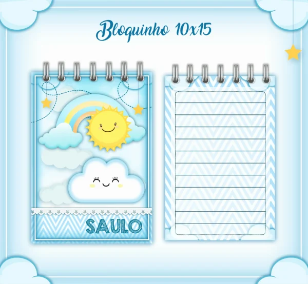 Arquivo Digital KIT Caderneta de vacina CHUVA DE AMOR MENINO 01 - Imagem 3