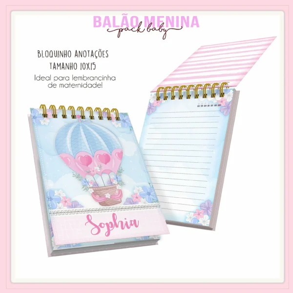 Arquivo Digital KIT Caderneta de vacina BALÃO MENINA 02 - Imagem 2