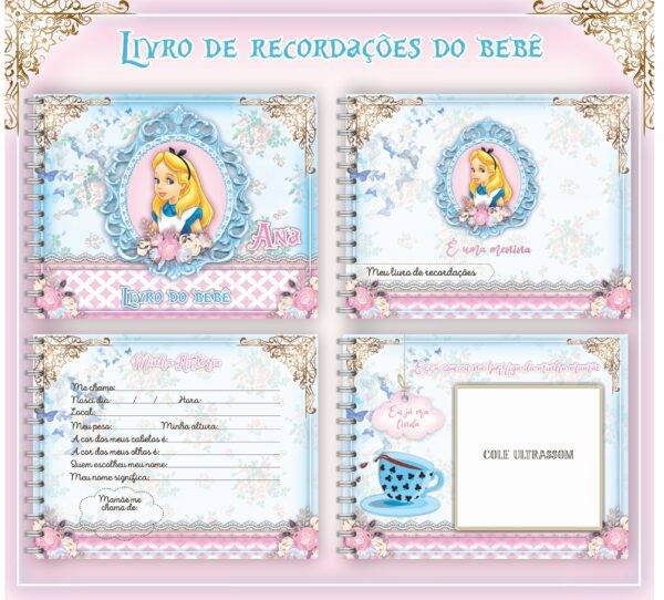 Arquivo Digital KIT Caderneta ALICE NO PAÍS DAS MARAVILHAS 1 - Imagem 2