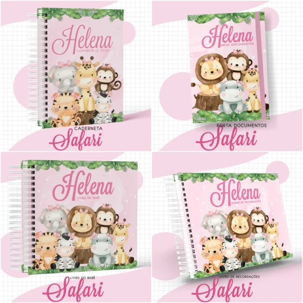 Arquivo Digital KIT Caderneta de vacina Safari Menina 3 - Imagem 3