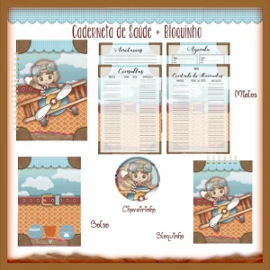 Arquivo Digital KIT Caderneta de vacina MENINO AVIADOR 2