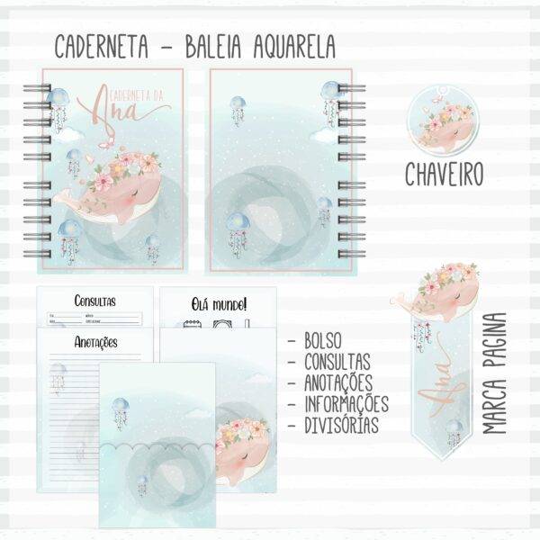 Arquivo Digital KIT Caderneta de vacina BALEIA MENINA 1