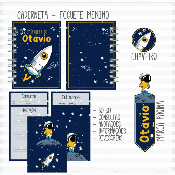 Arquivo Digital KIT Caderneta de vacina FOGUETE MENINO 1