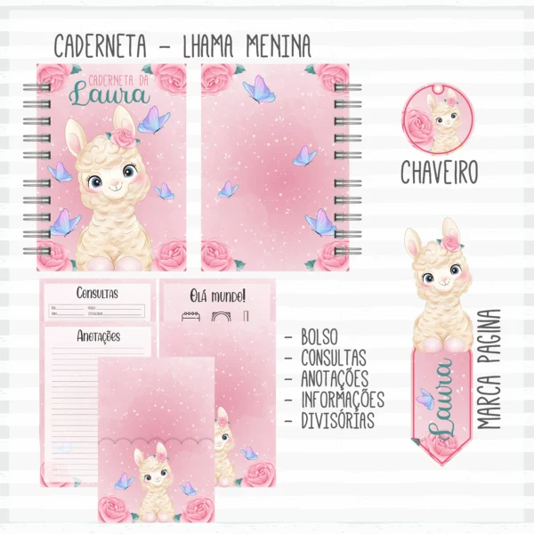 Arquivo Digital KIT Caderneta de vacina LHAMA MENINA 1