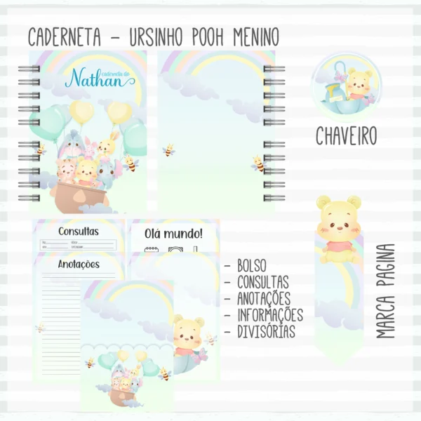 Arquivo Digital KIT Caderneta de vacina URSINHO POOH 2