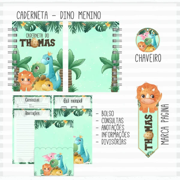 Arquivo Digital KIT Caderneta de vacina DINO MENINO 2