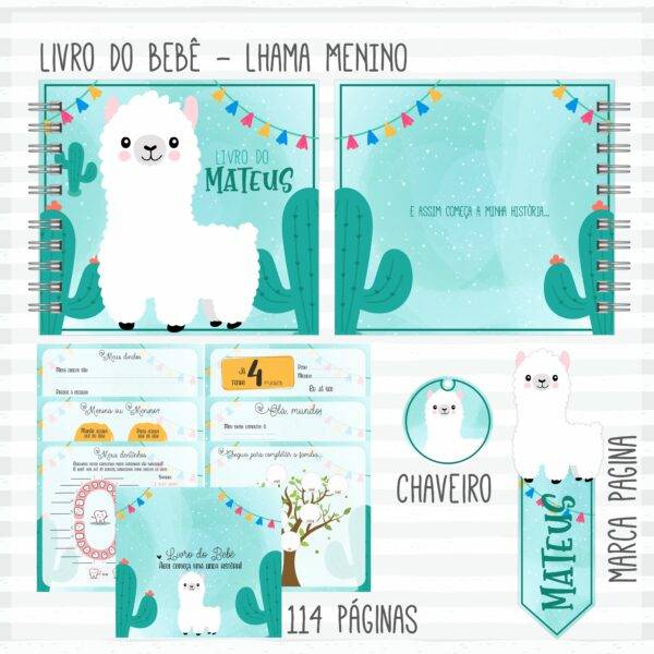 Arquivo Digital KIT Caderneta de vacina LHAMA MENINO 1 - Imagem 2