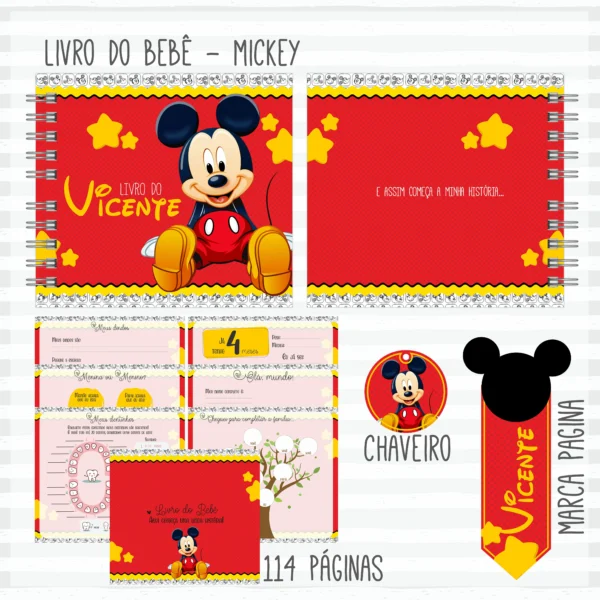 Arquivo Digital KIT Caderneta de vacina MICKEY 2 - Imagem 2
