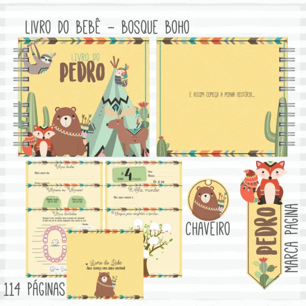 Arquivo Digital KIT Caderneta de vacina BOSQUE MENINO 3 - Imagem 2