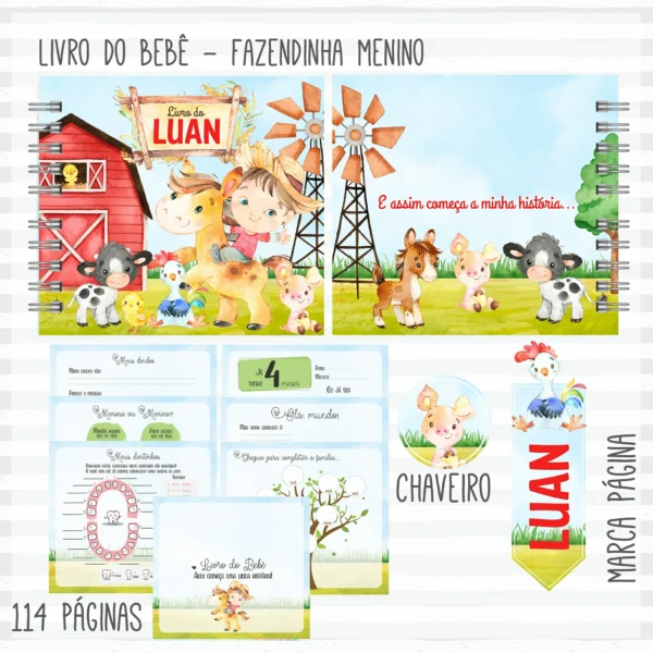 Arquivo Digital KIT Caderneta de vacina FAZENDINHA 2 - Imagem 2