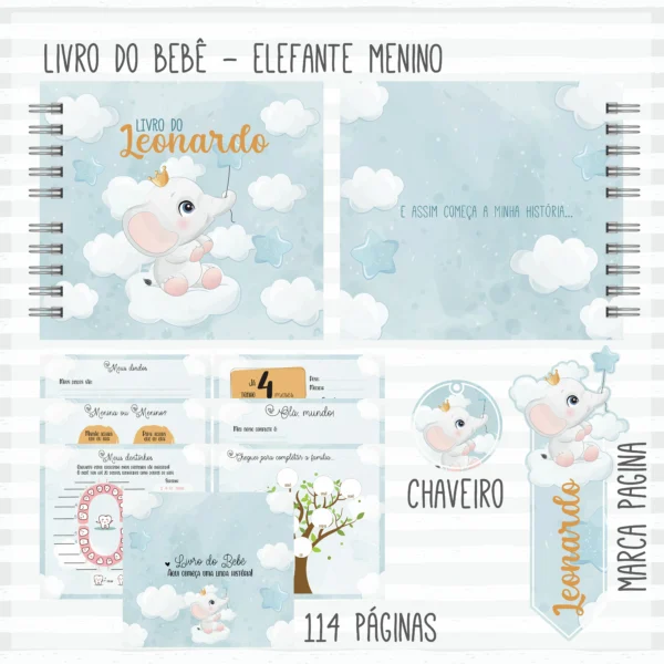 Arquivo Digital KIT Caderneta de vacina ELEFANTE MENINO 1 - Imagem 2