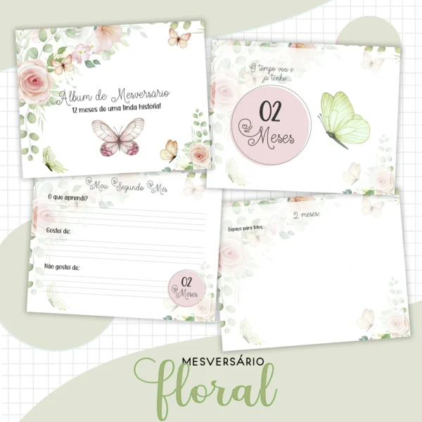Arquivo Digital KIT Caderneta de vacina FLORAL 4 - Imagem 4