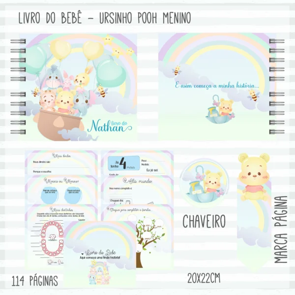 Arquivo Digital KIT Caderneta de vacina URSINHO POOH 2 - Imagem 5