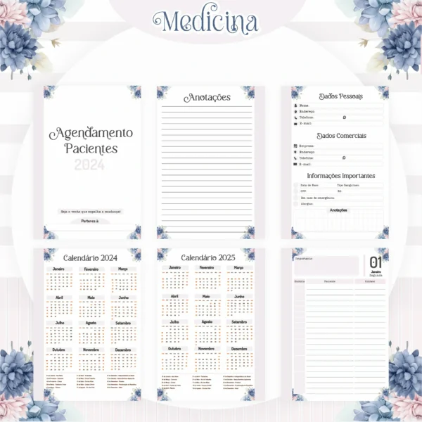 Arquivo Digital AGENDA MÉDICA FEMININA 01- 2024 - Imagem 4