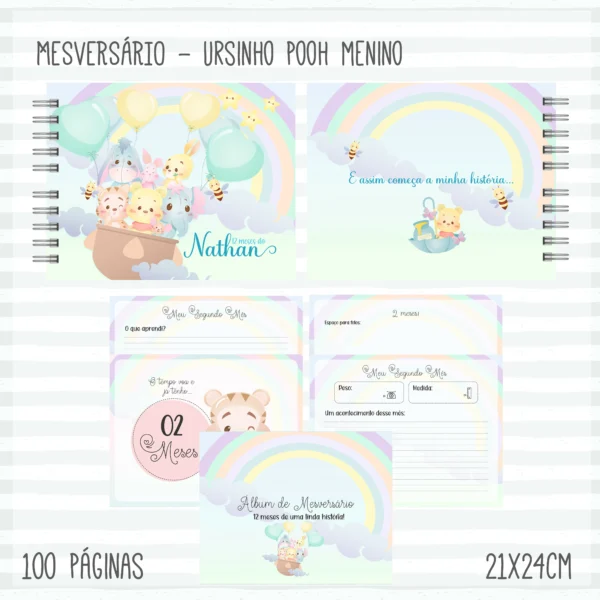 Arquivo Digital KIT Caderneta de vacina URSINHO POOH 2 - Imagem 4