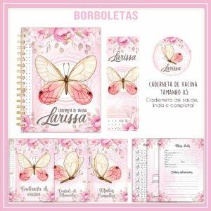 Arquivo Digital KIT Caderneta de vacina BORBOLETAS 3