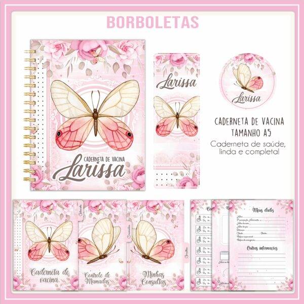 Arquivo Digital KIT Caderneta de vacina BORBOLETAS 3