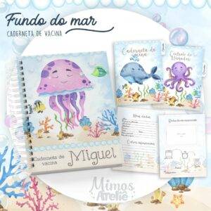Arquivo Digital KIT Caderneta de vacina FUNDO DO MAR MENINO 2