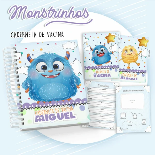 Arquivo Digital KIT Caderneta de vacina MONSTRINHOS 1