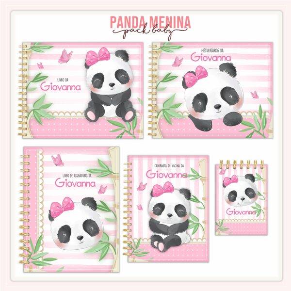 Arquivo Digital KIT Caderneta de vacina PANDA MENINA 5