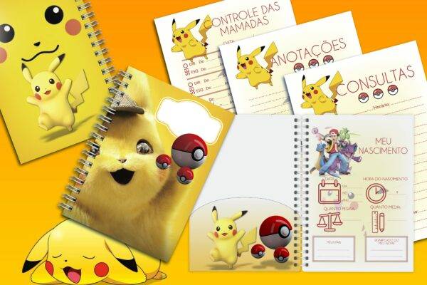 Arquivo Digital KIT Caderneta de vacina Pokemon Menino 1