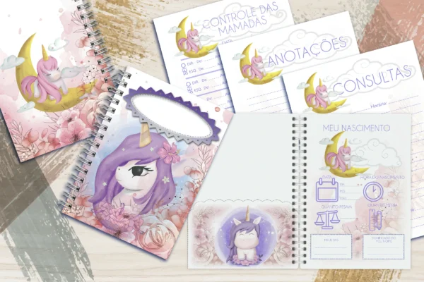 Arquivo Digital KIT Caderneta de vacina UNICÓRNIO 4