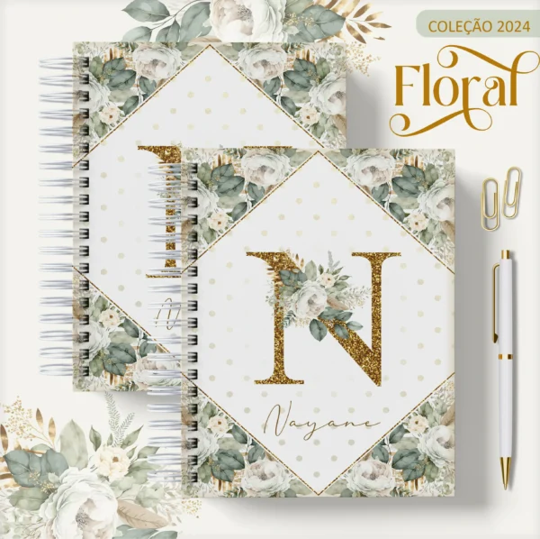 Arquivo Digital AGENDA FLORAL ALFABETO VERDE 02 - 2024