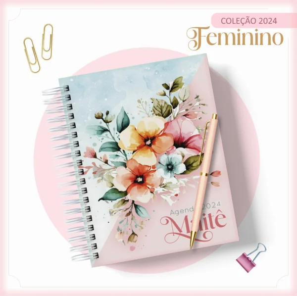 Arquivo Digital AGENDA FLORAL AZUL E ROSA 01 - 2024