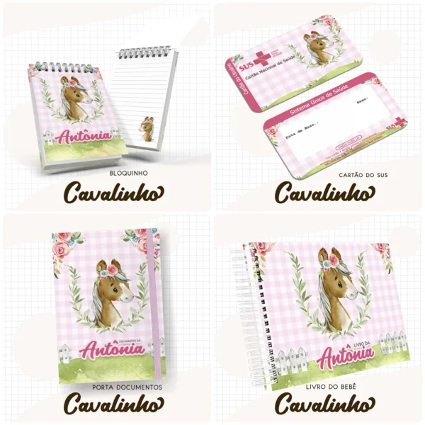 Arquivo Digital KIT Caderneta de vacina CAVALO MENINA - Imagem 2