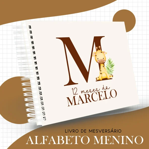 Arquivo Digital KIT Caderneta de vacina ALFABETO MENINO SAFARI 1 - Imagem 3