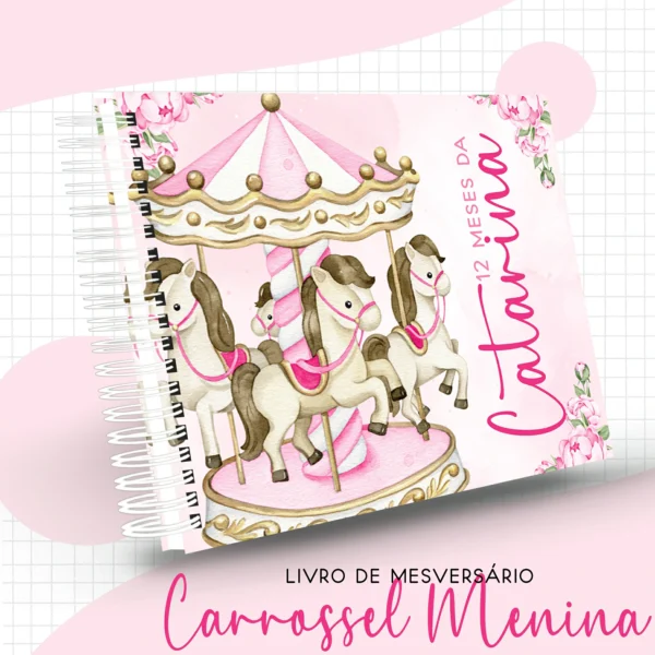 Arquivo Digital KIT Caderneta de vacina CARROSSEL MENINA 3 - Imagem 5