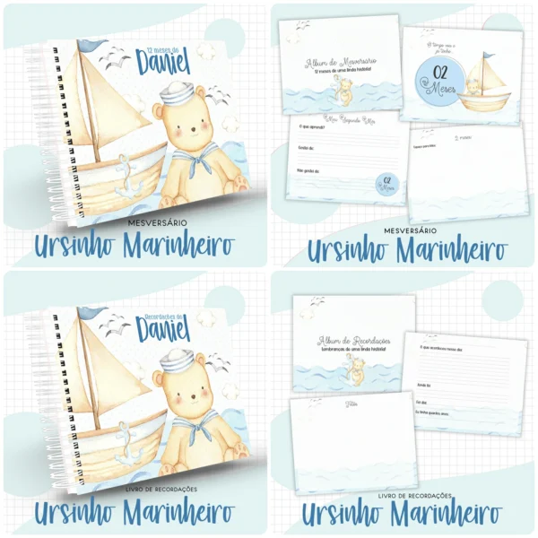 Arquivo Digital KIT Caderneta de vacina URSINHO MARINHEIRO 2 - Imagem 2