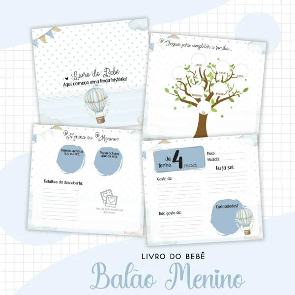 Arquivo Digital KIT Caderneta de vacina BALÃO MENINO 3 - Imagem 4