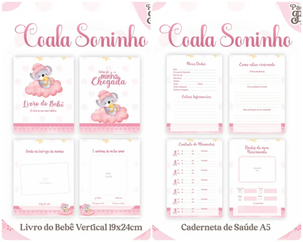 Arquivo Digital KIT Caderneta de vacina COALA MENINA 2 - Imagem 3