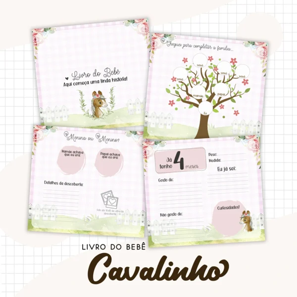 Arquivo Digital KIT Caderneta de vacina CAVALO MENINA - Imagem 5