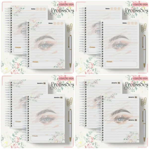 ARQUIVO DIGITAL AGENDA LASH DESIGNER FLORAL 02 - 2024 - Imagem 3