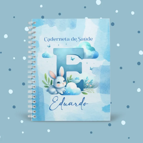 ARQUIVO DIGITAL KIT ILUSTRAÇÕES ALFABETO COELHO AZUL MENINO 01 - Imagem 3
