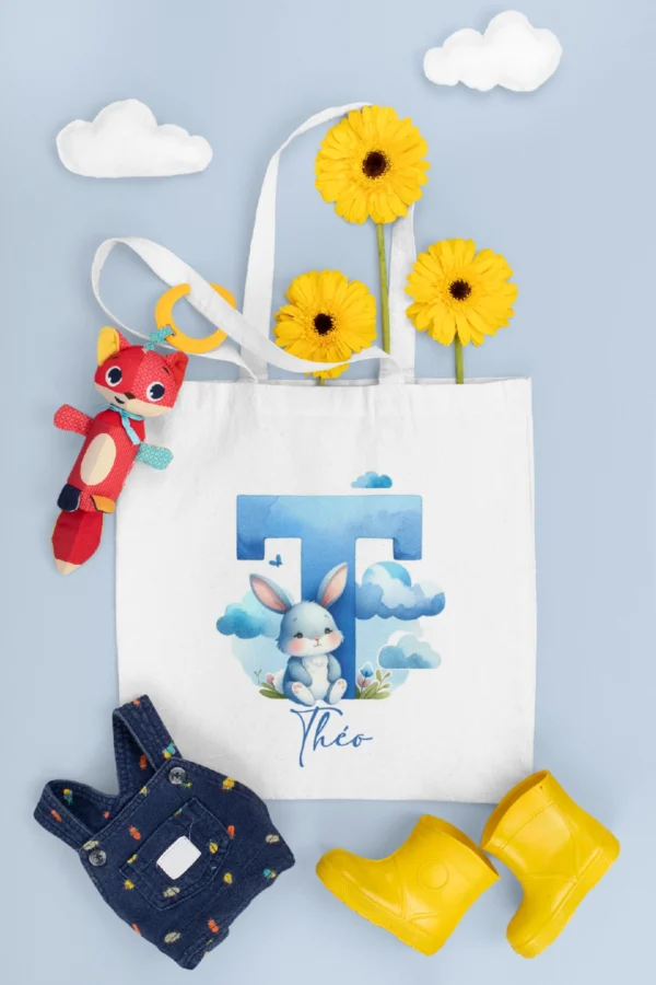 ARQUIVO DIGITAL KIT ILUSTRAÇÕES ALFABETO COELHO AZUL MENINO 01 - Imagem 6