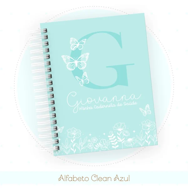 Arquivo Digital CADENETA DE VACINA ALFABETO FLORAL AZUL 16