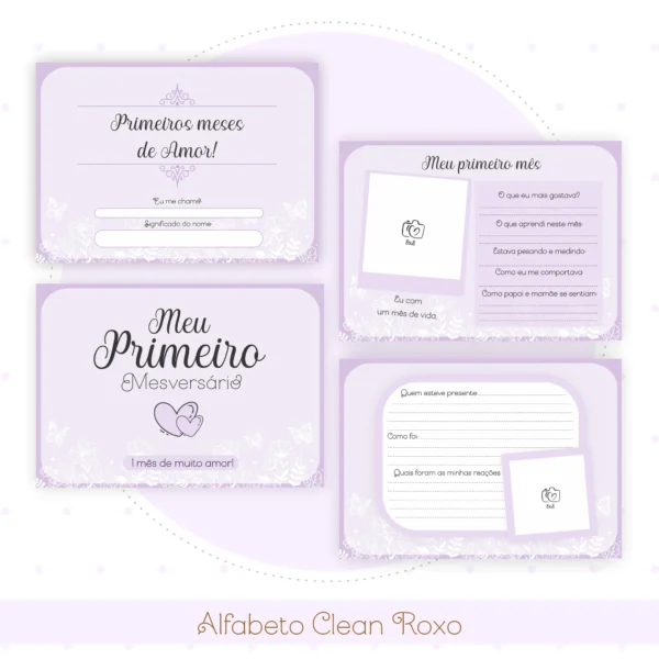 Arquivo Digital CADENETA DE VACINA ALFABETO FLORAL ROXO 17 - Imagem 4