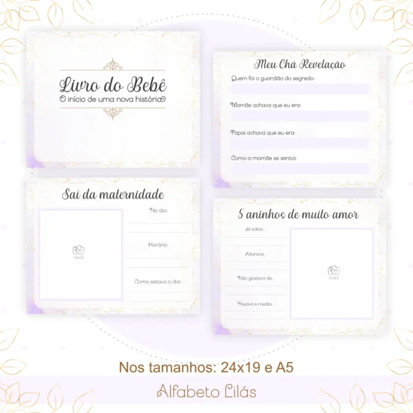 Arquivo Digital CADENETA DE VACINA ALFABETO BORBOLETAS LILAS 19 - Imagem 5
