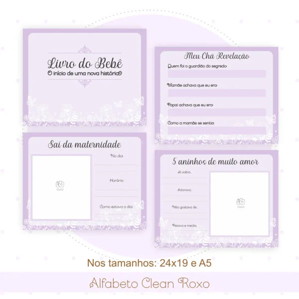 Arquivo Digital CADENETA DE VACINA ALFABETO FLORAL ROXO 17 - Imagem 5