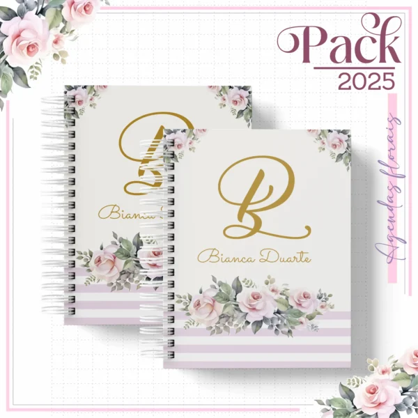 Arquivo Digital AGENDA FLORAL ALFABETO ROSA 08 - 2025